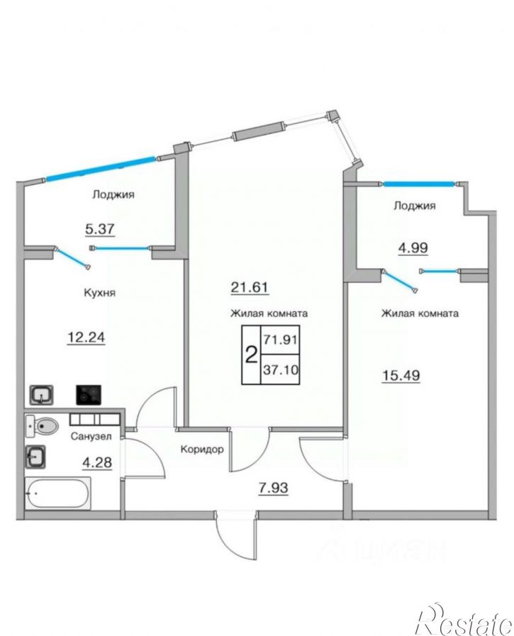 2-комн квартира Анапский р-н, Анапа, Ленина ул, 202к2