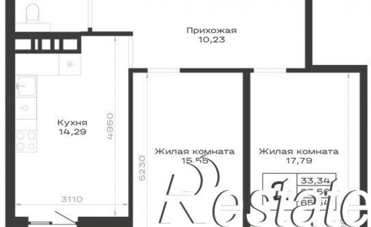 2-комн квартира в новом доме Берёзовый проезд, 1 к2,  д. 1 к2