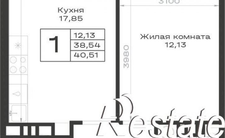 1-комн квартира в новом доме Лесной переулок, 106,  д. 106