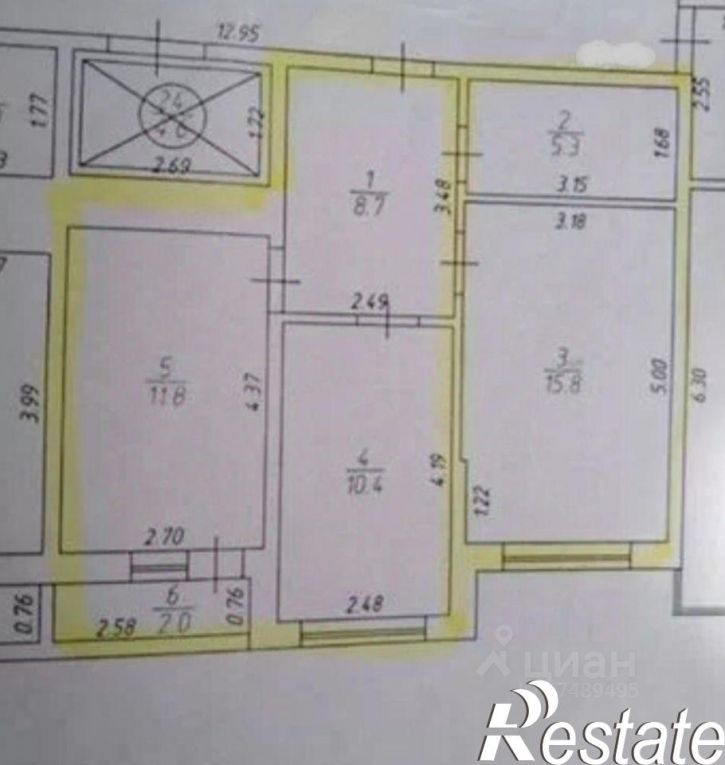 2-комн квартира Советская улица, 44Б,  д. 44Б